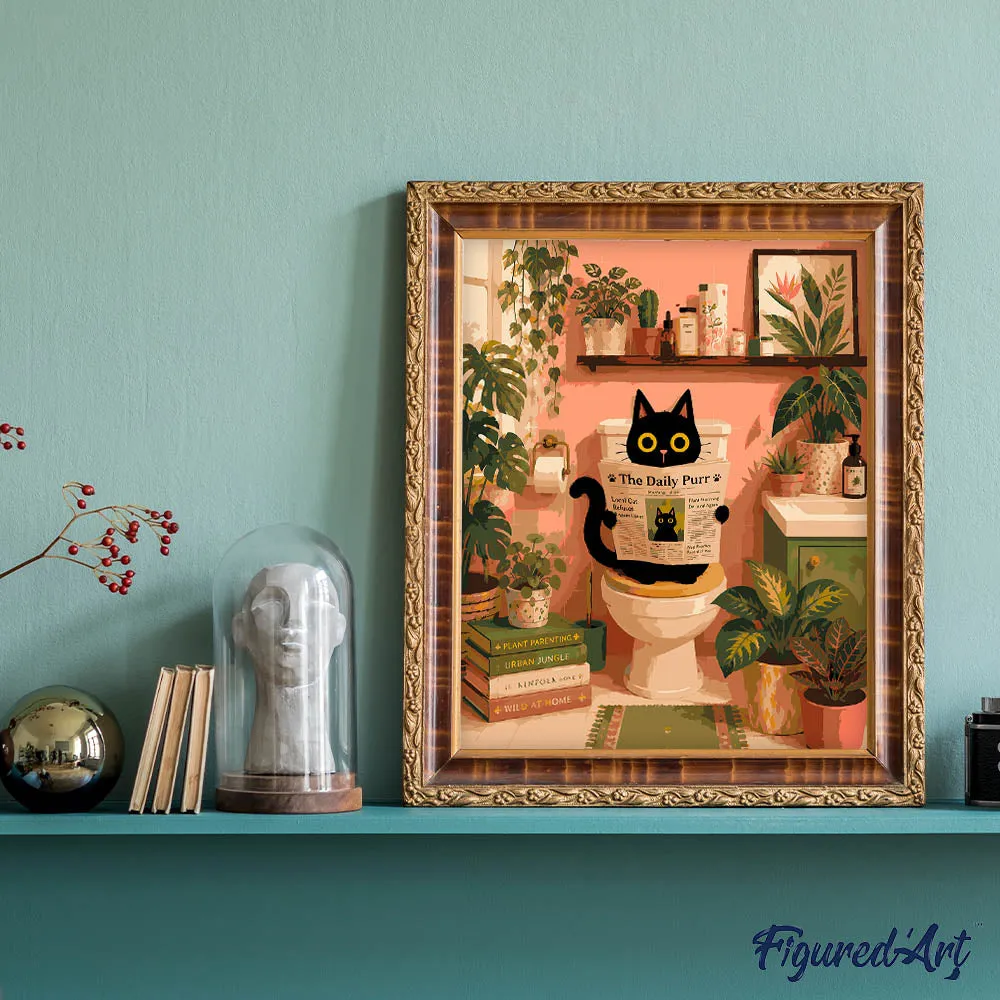 Figured'Art Schilderen op Nummer Kattenkrant canvas 40x50 cm katten