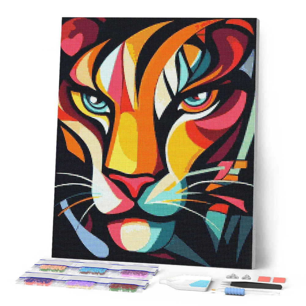 Figured'Art Gedurfd Abstract Tijger 1 diamond painting 40x50