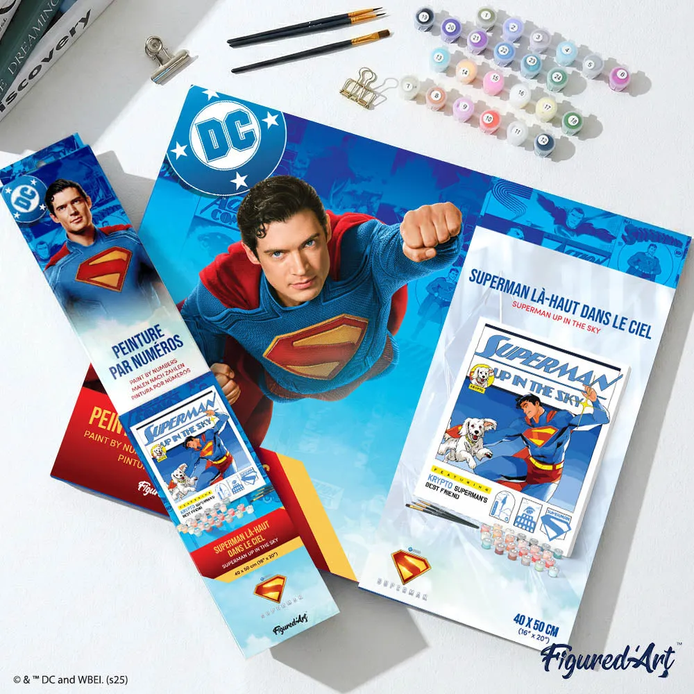 Figured'Art Superman in de lucht schilderen op nummer 40x50cm collector