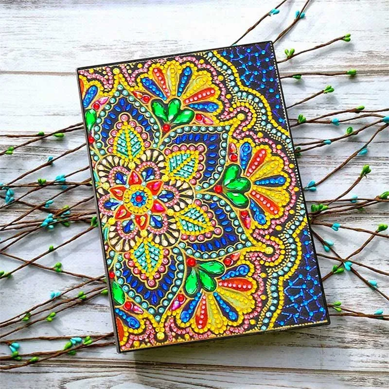 Figured'Art Bloem notitieboek diamond painting A5 50 pagina's rond