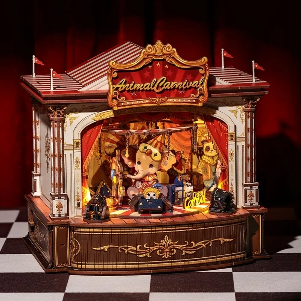 Figured'Art 3D Puzzel Dierenkermis 413 stukjes muziekdoos led