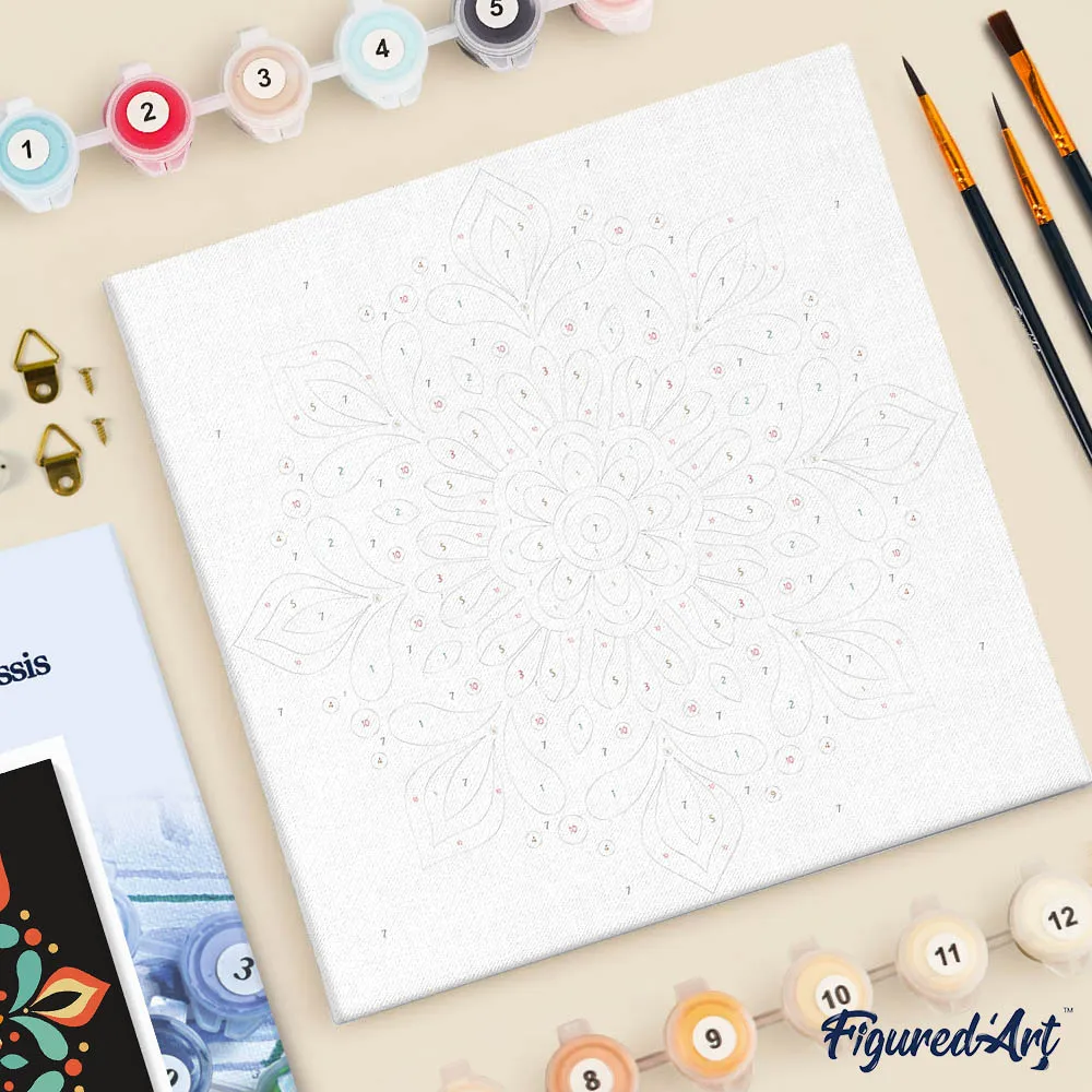 Figured'Art Herfstmandala schilderen op nummer mini 20x20 frame