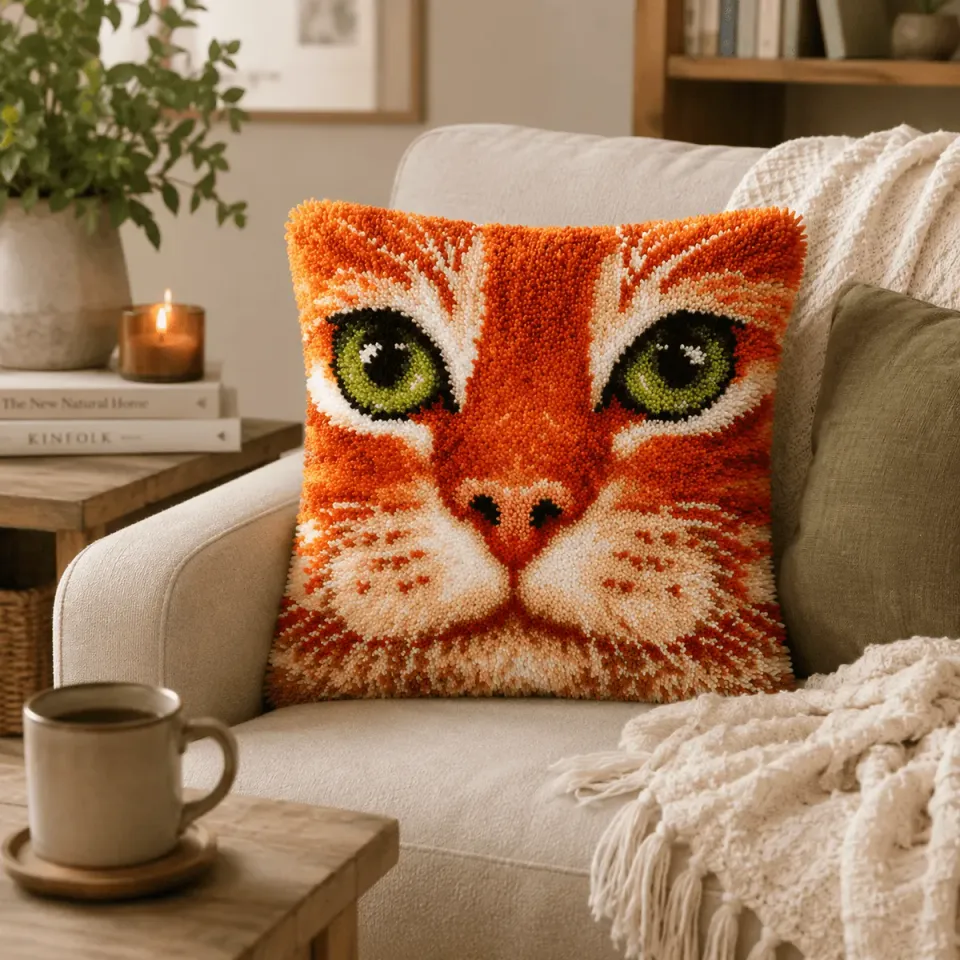 Craft Buddy Ginger Cat knooptapijt pakket 53,5 cm