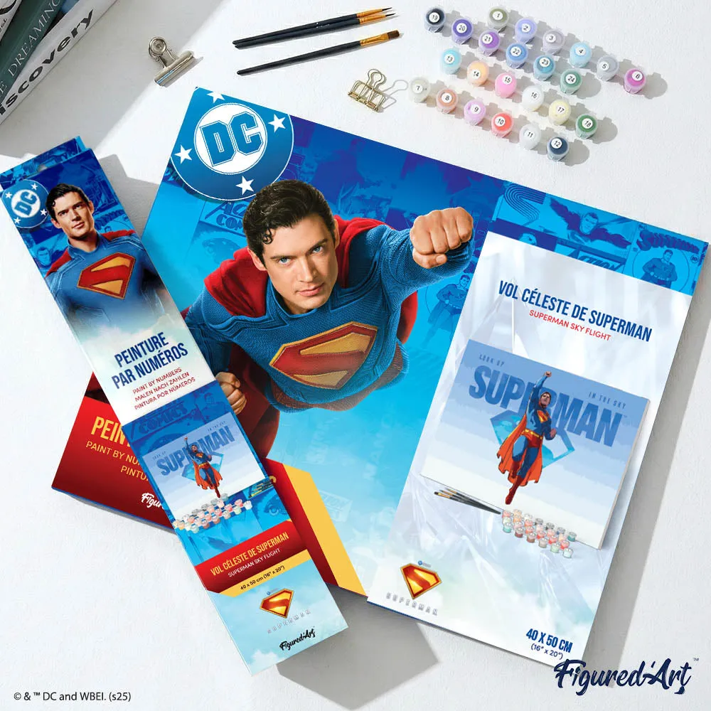 Figured'Art Superman vliegend schilderen op nummer 40x50cm DC