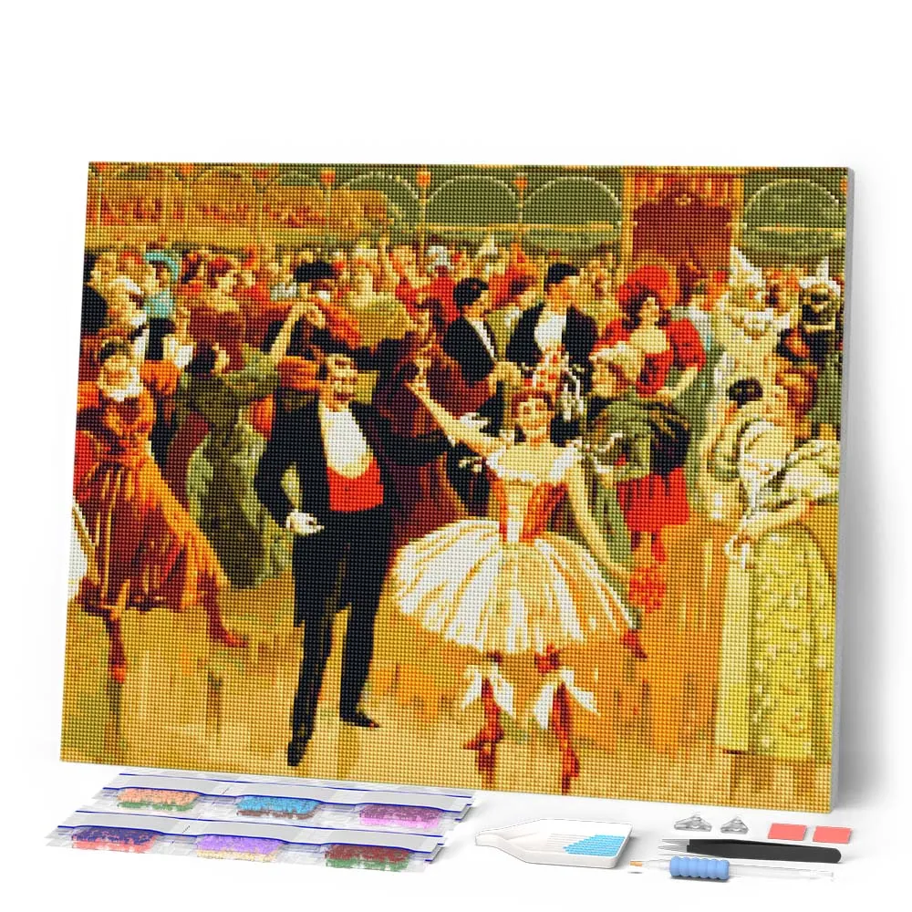 Figured'Art Klassieke balzaal diamond painting 40x50cm vierkant vintage