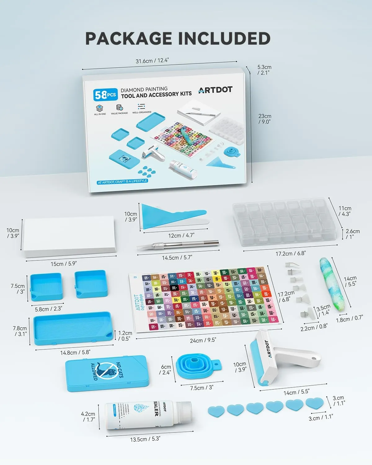 ARTDOT Diamantschilderij Accessoireset Complete Kit Standaard
