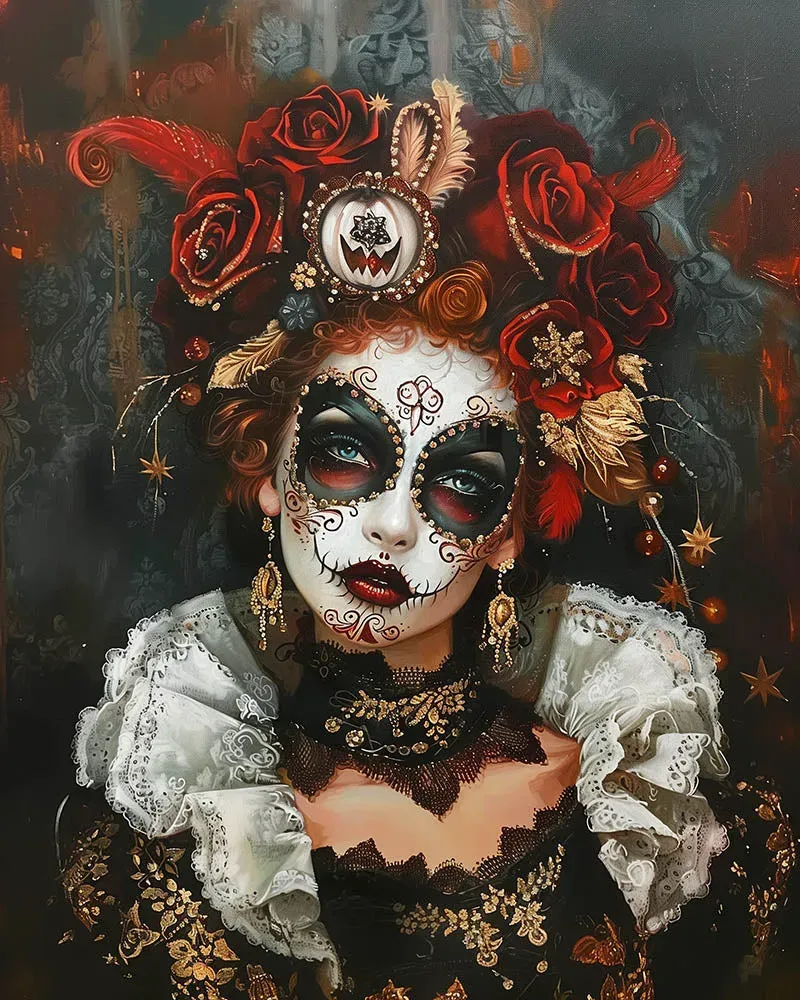 Figured'Art Halloweenkostuum diamond painting 40x50 cm portret