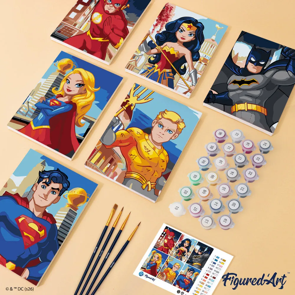 Figured'Art Mini Serie Justice League Helden schilderen op nummer 6x 15x20cm