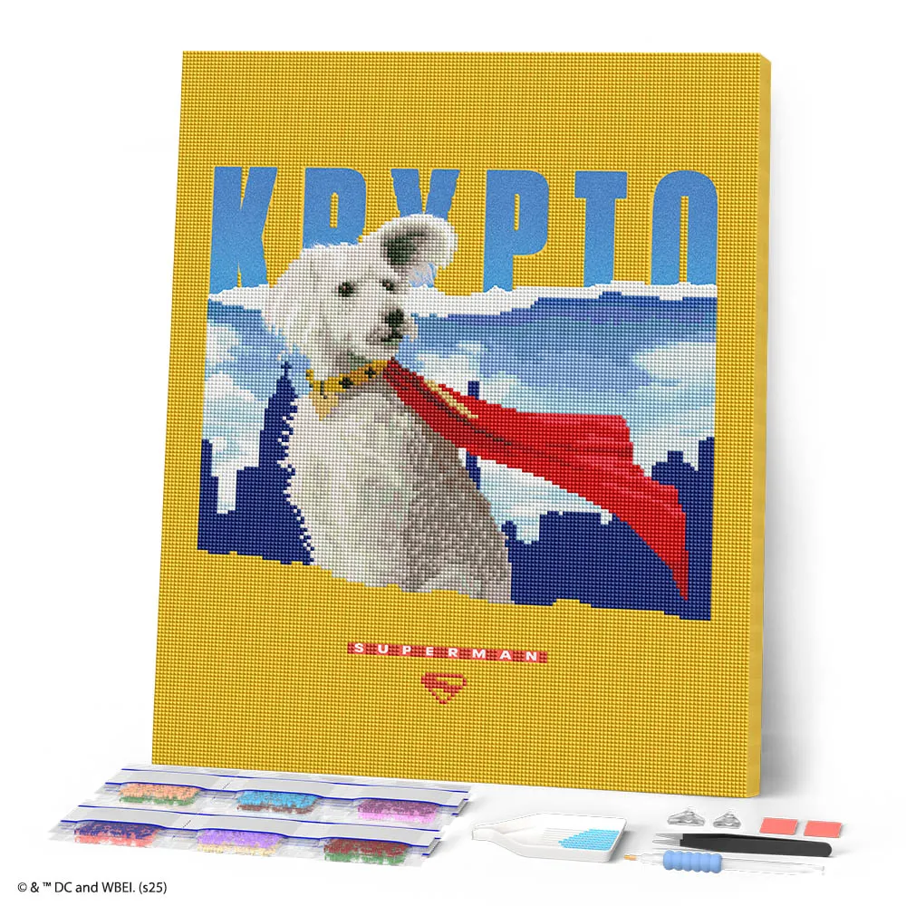 Figured'Art Krypto Superman diamond painting 40x50cm ingelijst