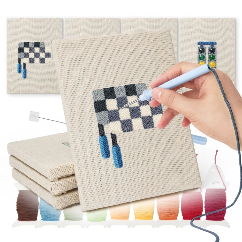 Figured'Art Stedelijke Iconen 3 punch needle set 4 stuks 15x20cm