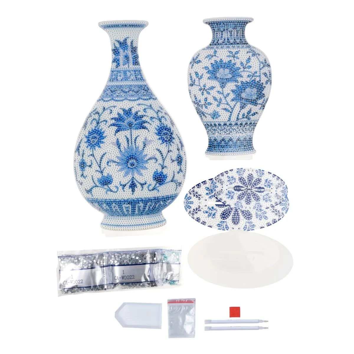 Craft Buddy Crystal Art Classic Blue Vases decoratieset 2 stuks blauw