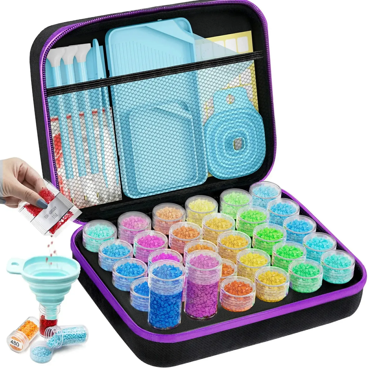 ARTDOT Diamant Painting Opbergdoos Donker met Tools Complete Set