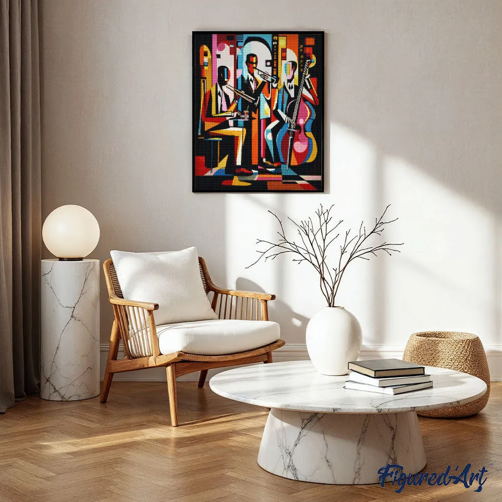 Figured'Art Jazzband abstract diamond painting full drill 20x25cm