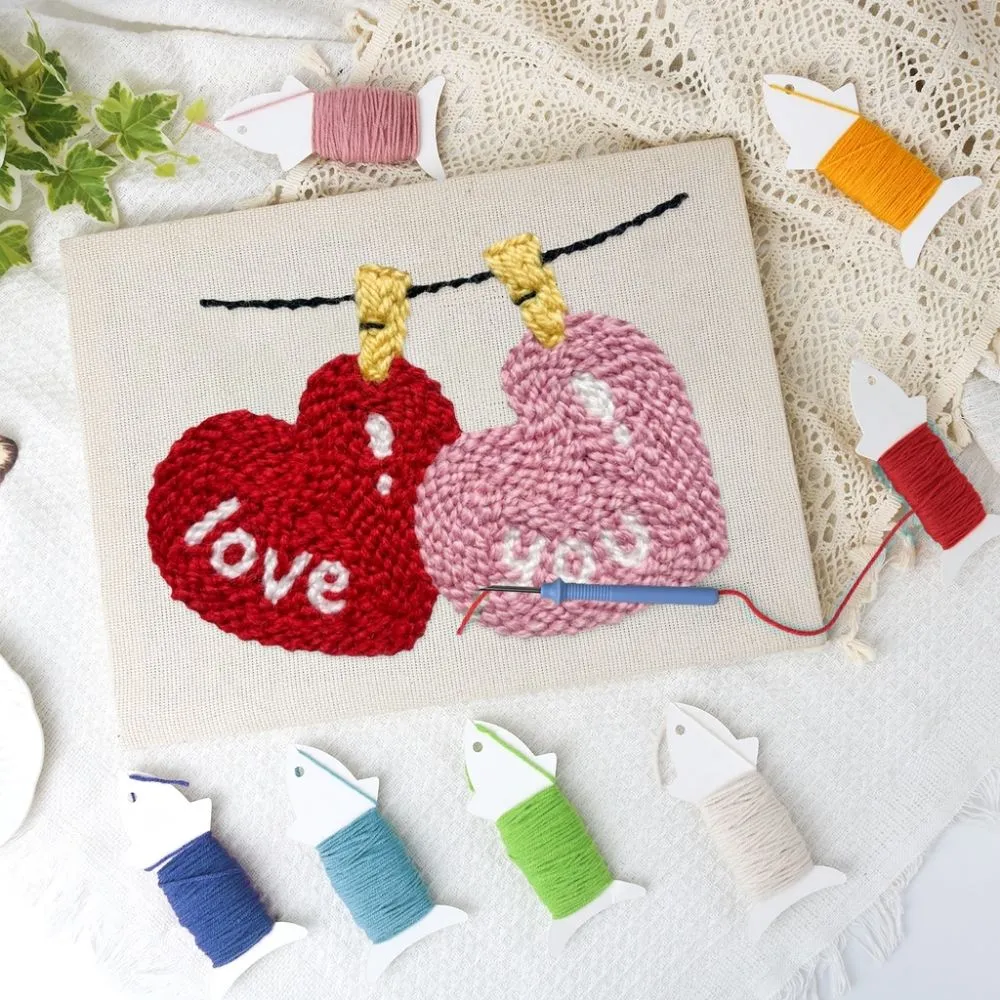 Figured'Art Liefde in de Lucht punch needle 20x30 cm frame