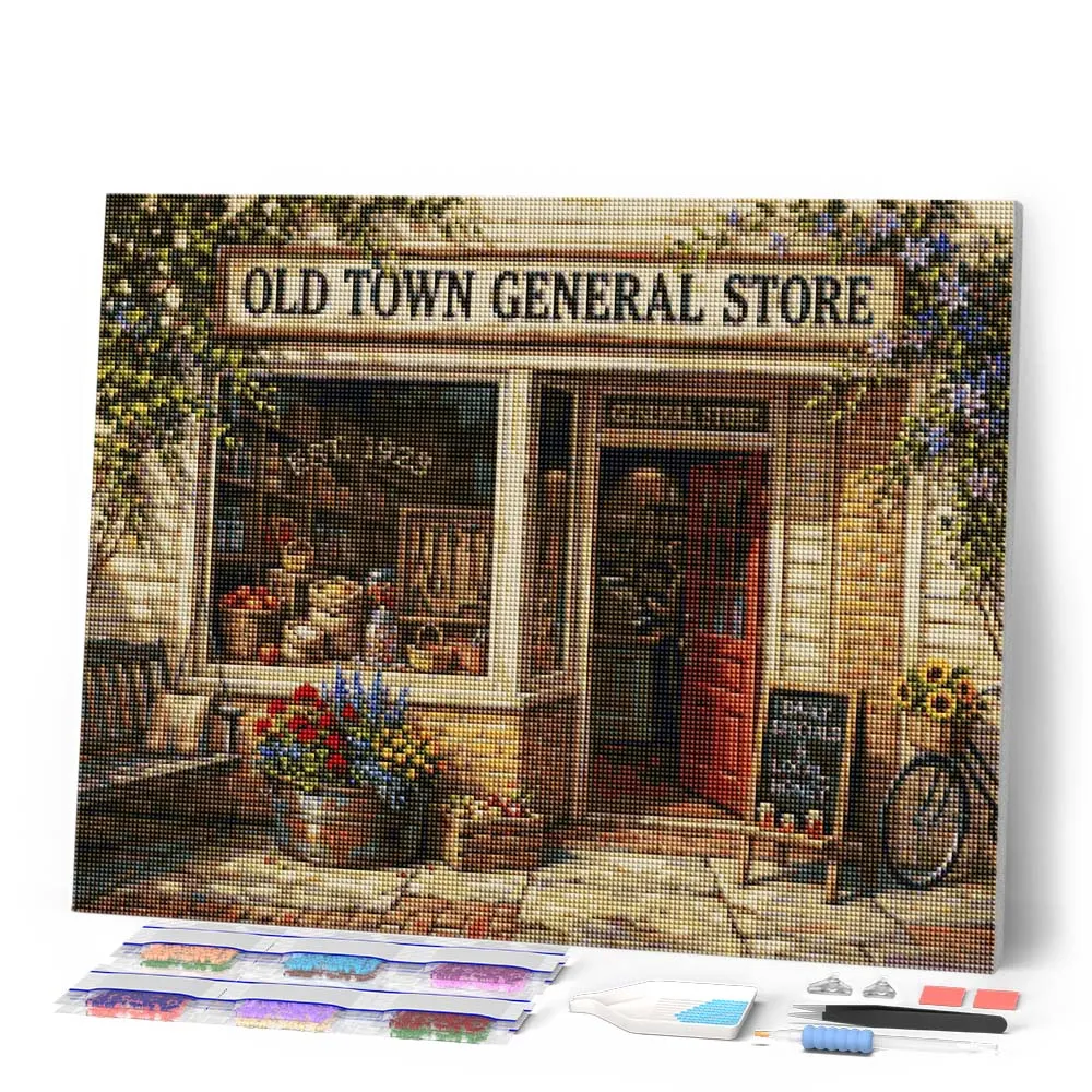 Figured'Art Gemengde winkel diamond painting 40x50 cm vierkant