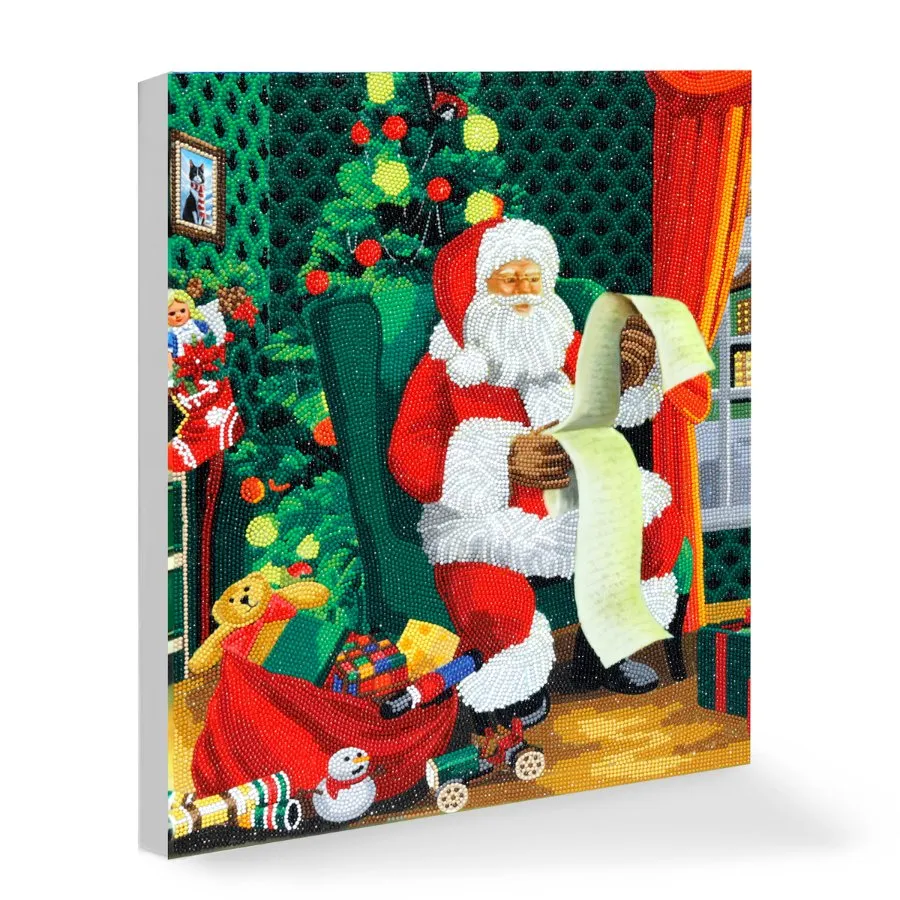Craft Buddy Crystal Art Santa canvas drieluik 3 stuks kerst