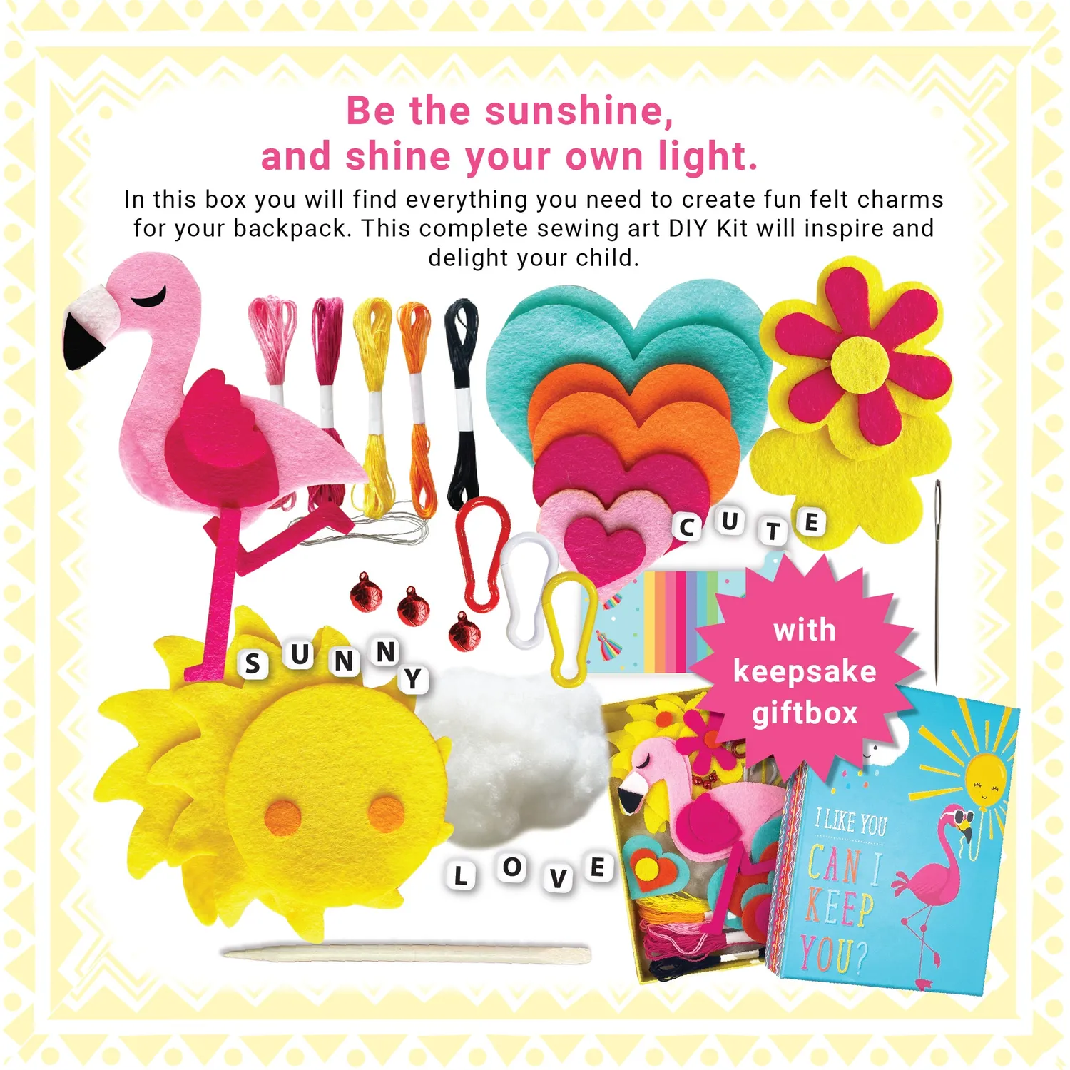 Box Candiy Totally Deco Backpack Charms knutselset vilt 3 stuks