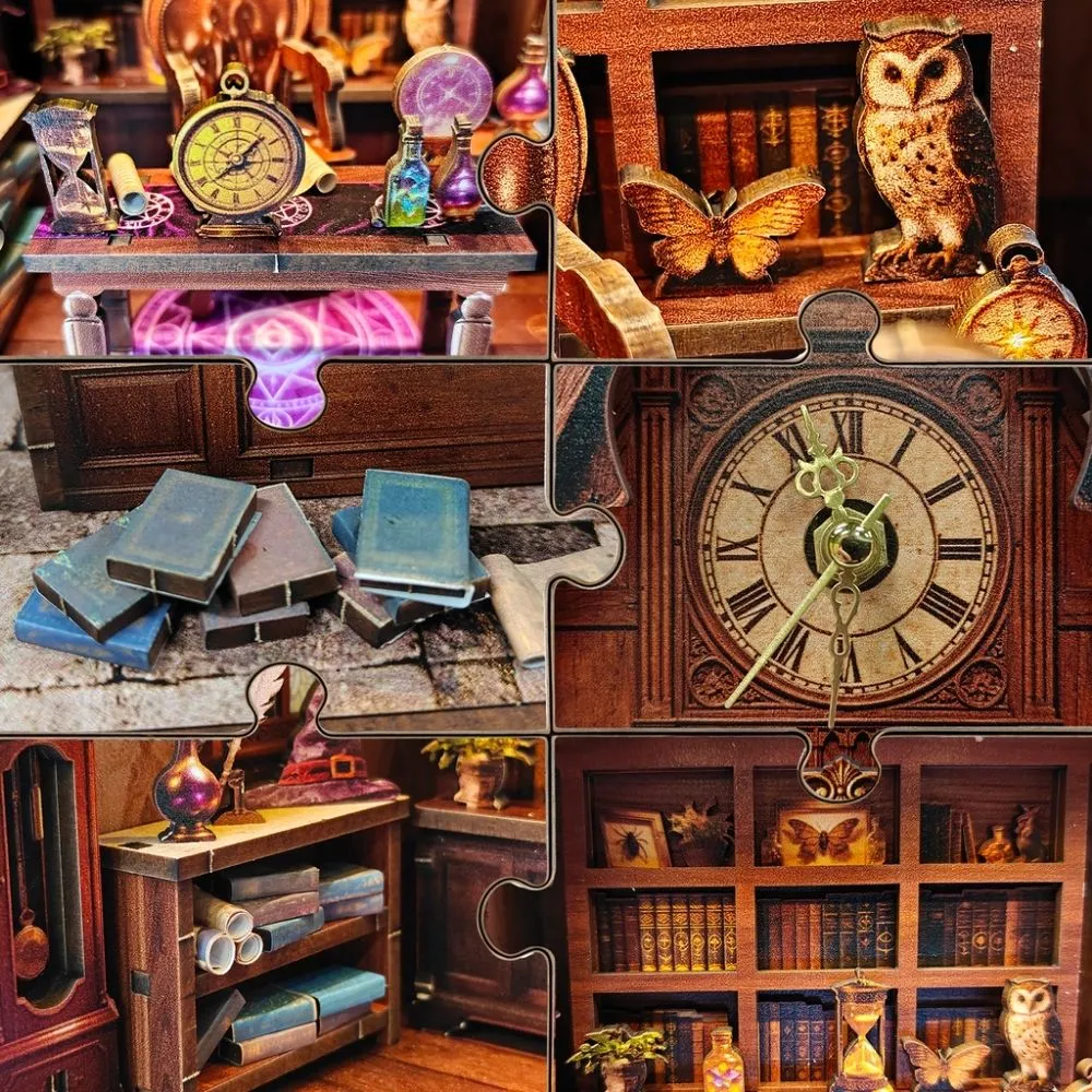 Figured'Art Tijd Magie Winkel miniatuurhuisje 3D puzzel met led