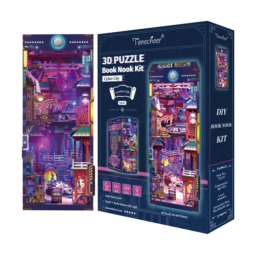 Figured'Art Book Nook Cyberstad bouwpakket met led 24,5 cm
