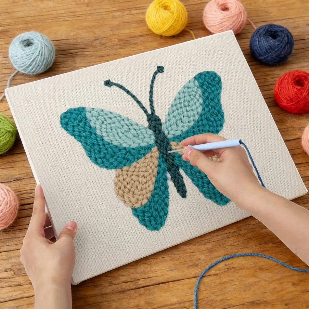 Figured'Art Kleuren in Vlucht punch needle pakket 20x30 cm frame