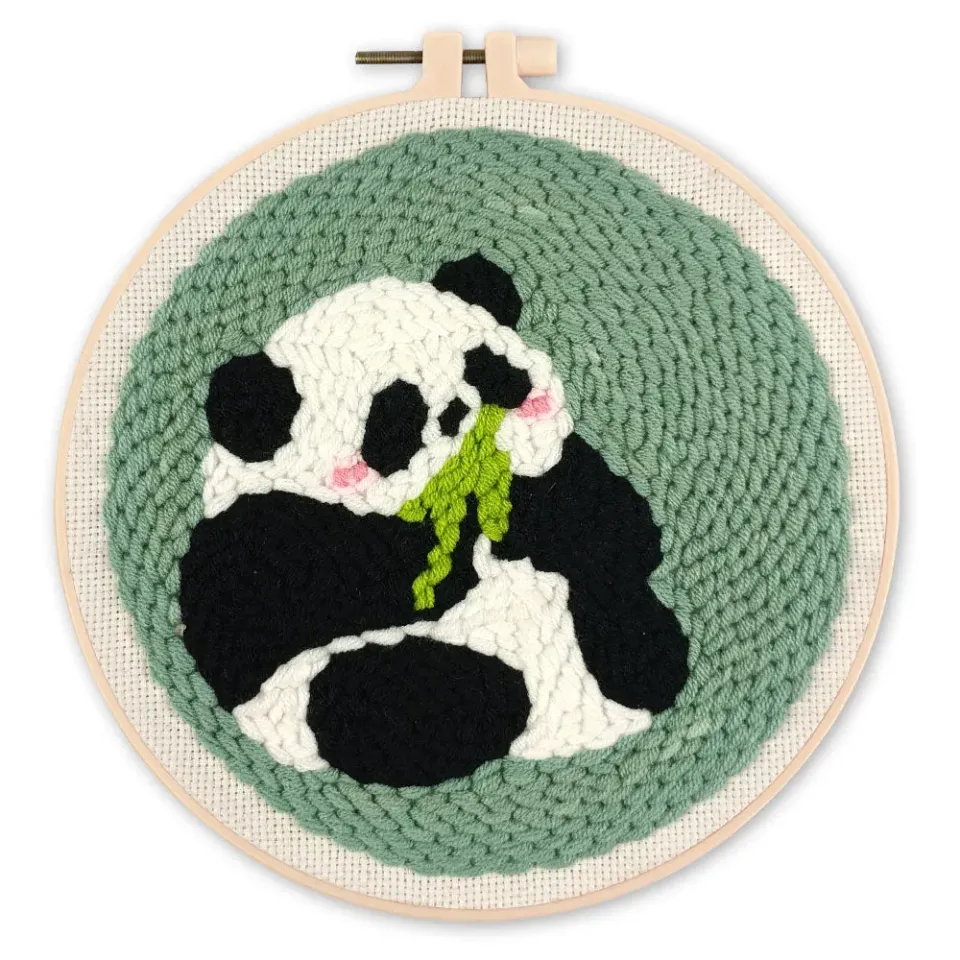 Figured'Art Punch Needle pakket Panda 2 20x20 cm wol