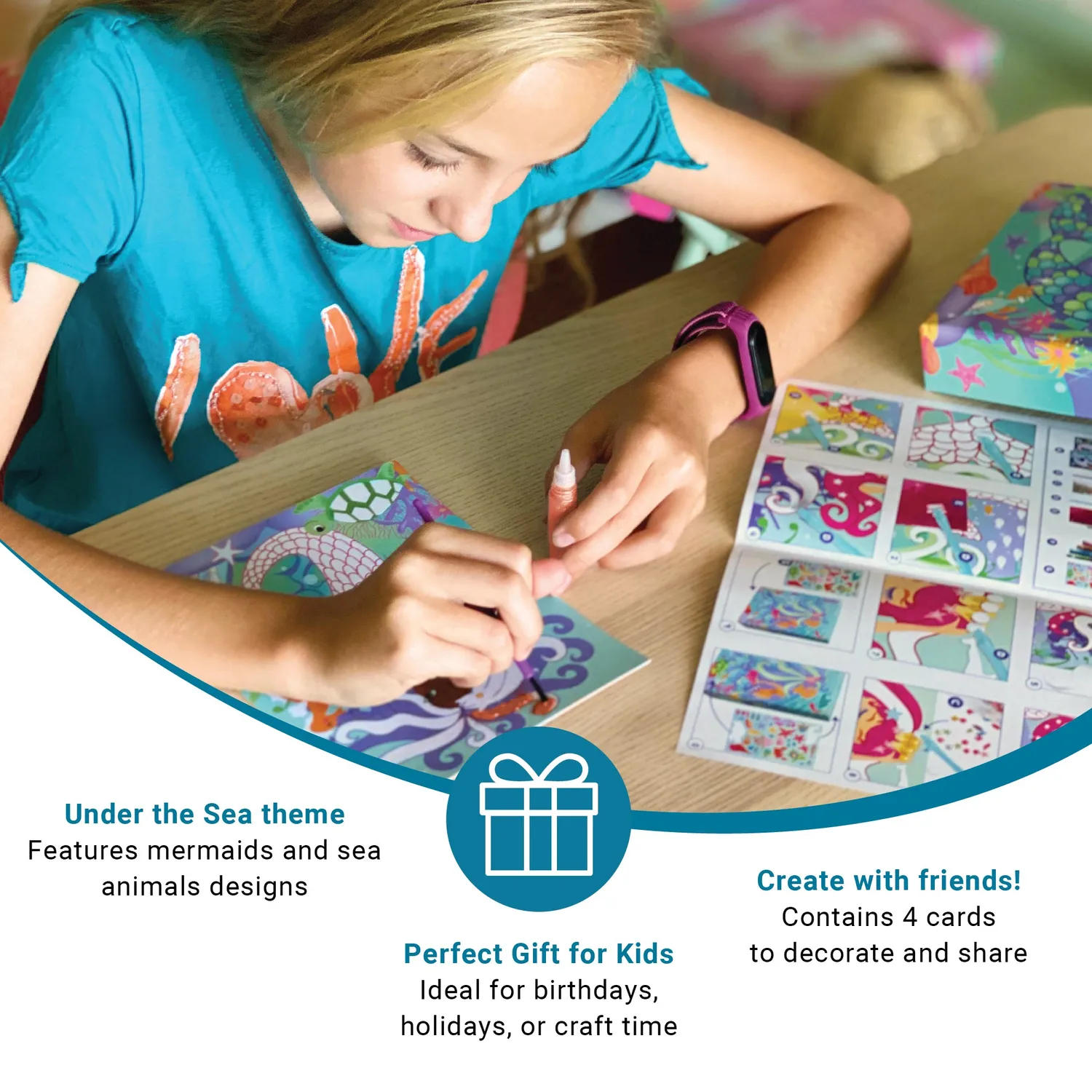 Box Candiy Mermaids Sand Foil Art knutselset 4 kaarten