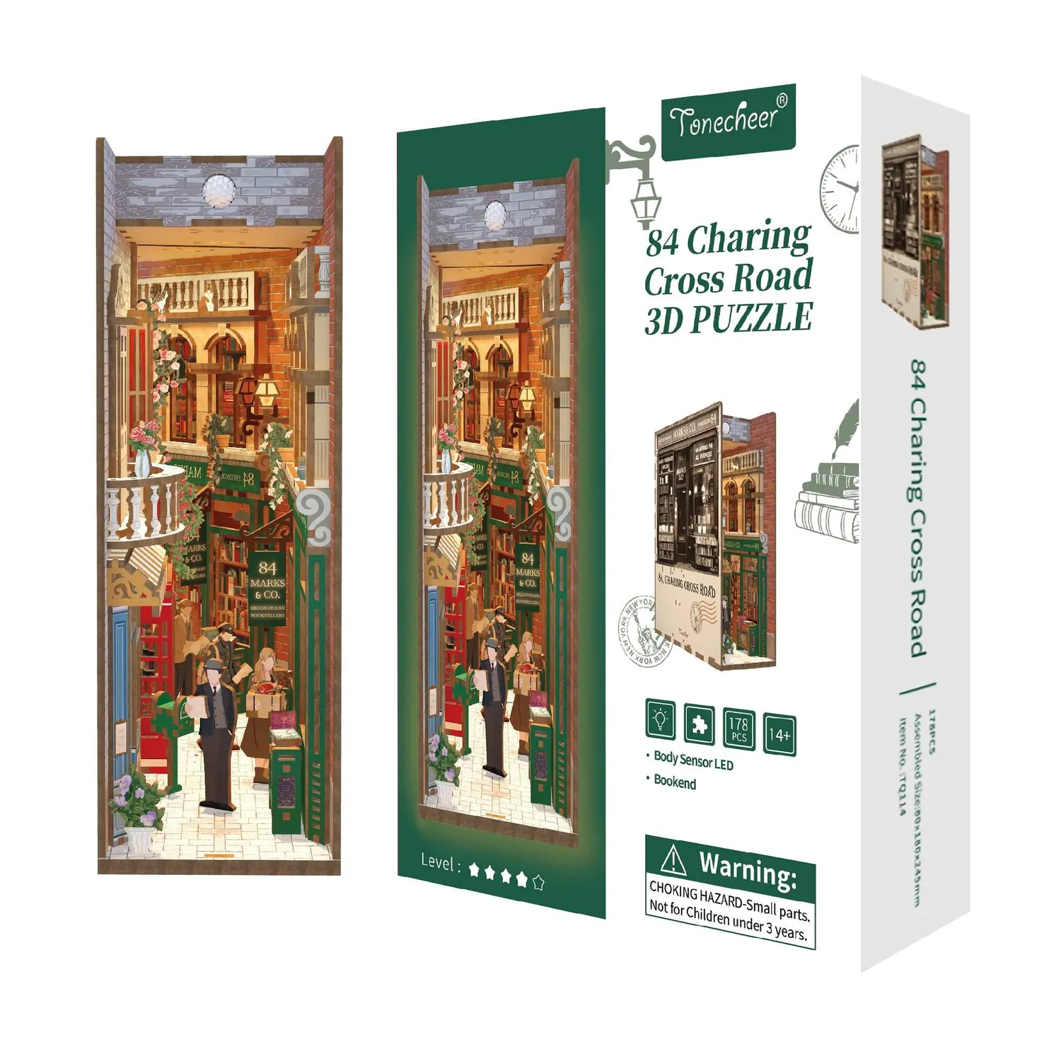 Figured'Art 84 Charing Cross Road book nook 24,5 cm met led