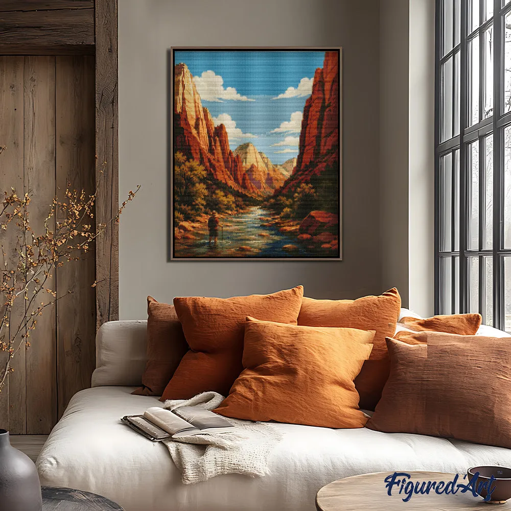 Figured'Art Zion Virgin River diamond painting 40x50cm full drill